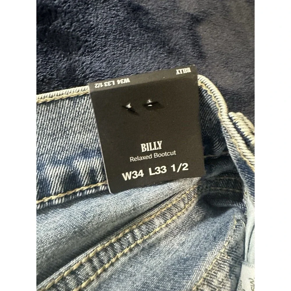 True Religion Billy Relaxed SN Flap Bootcut Denim Jeans Men's Size 34x33 1/2